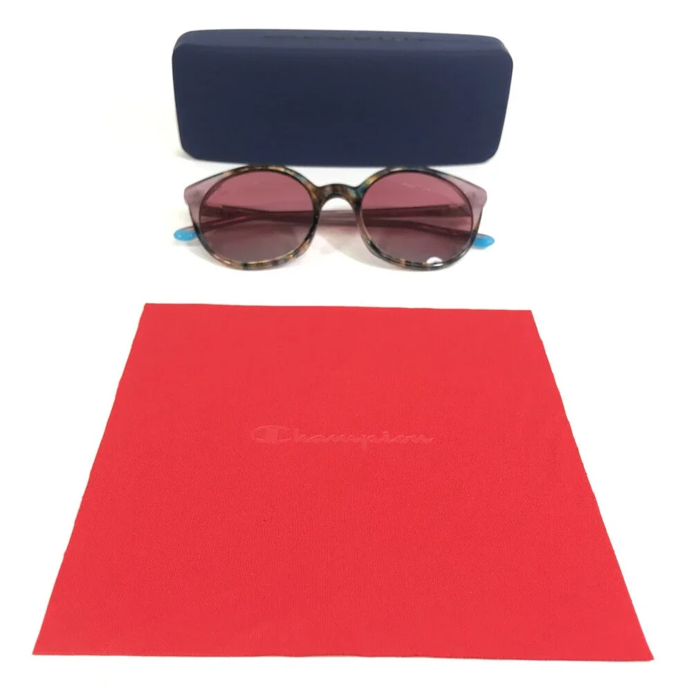 Champion Sunglasses WREN C02 Pink Tortoise Round Frames w/ Pink Gradient Lenses
